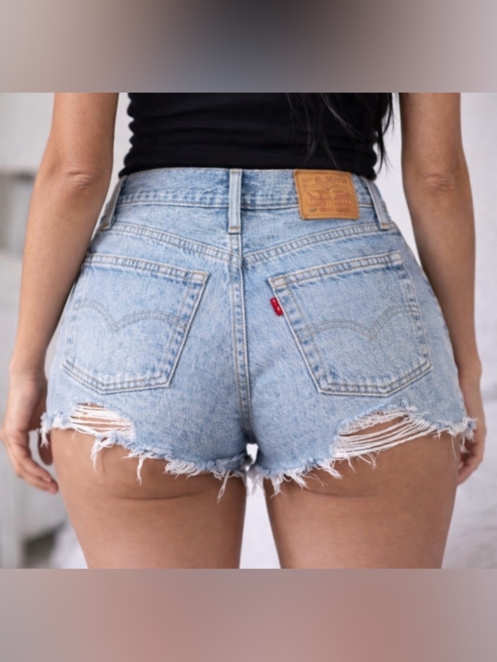 Levi's Women's Distressed Light Blue Jean Shorts